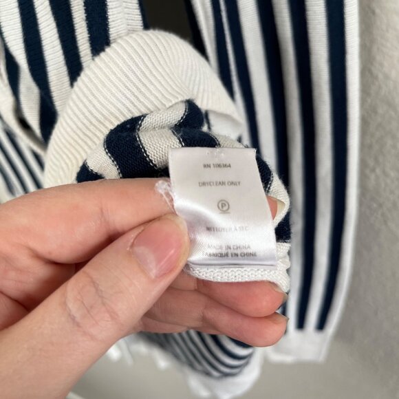 Kule The Jax Cardigan Navy & White Striped Preppy Knit Sweater XS - Picture 8 of 11